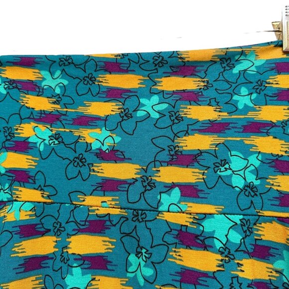 LULAROE Maxi Skirt Size 2XL Green Boho Floral Long A-Line Stretch Pull on NWT - Picture 2 of 11